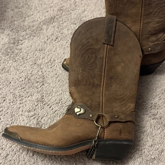 Masterson RB920 Western Leather Rodeo Cowboy Boots Pointed Toe Tips Women's 7 - Picture 2 of 9